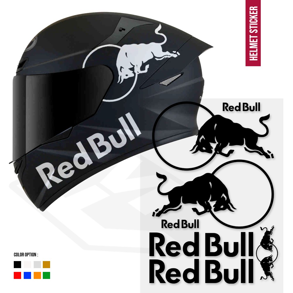 Multicolor 7pcs Helmet Fullface Oracal Sticker Redbull Design for