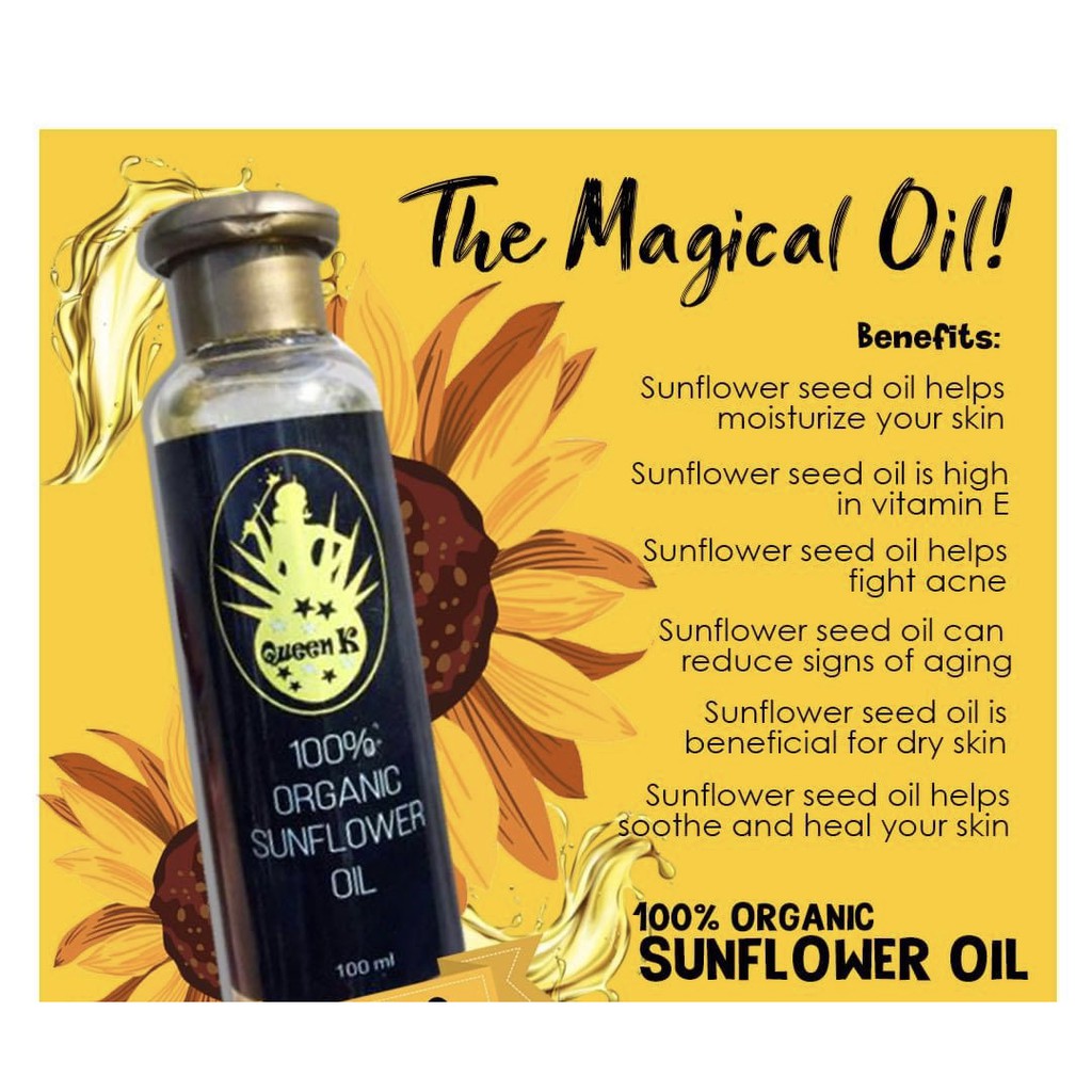Queen K Sunflower oil magic oil (pure organic) Shopee Philippines