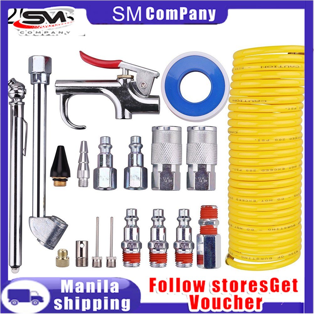 20Pcs/Set Air Compressor Accessories Kit Nozzle Connector Vehicle