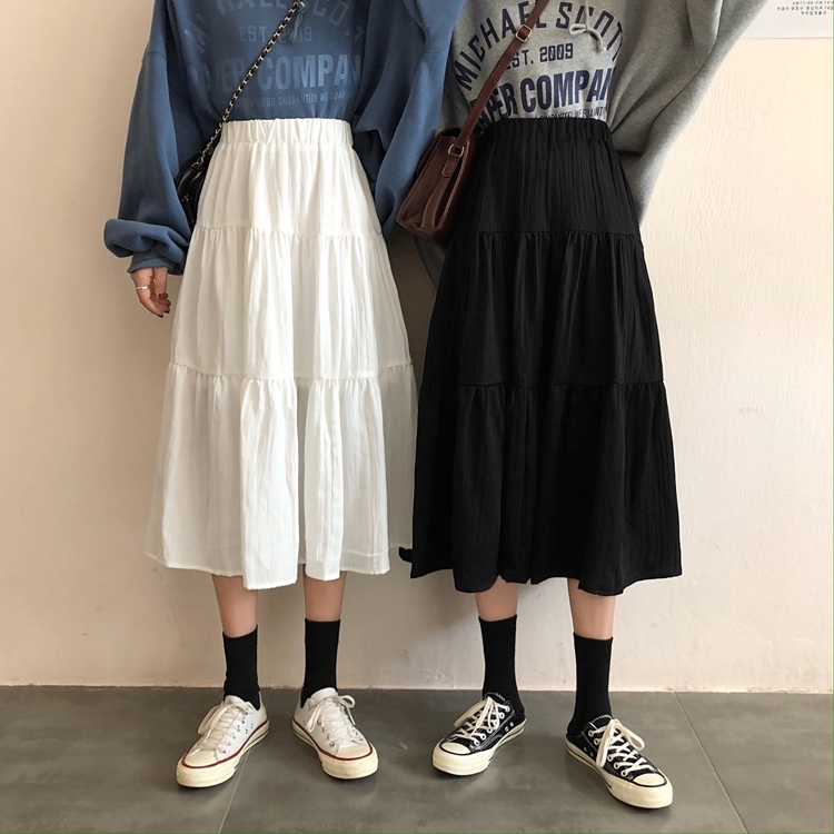 mid length pleated skirts 80 cotton
