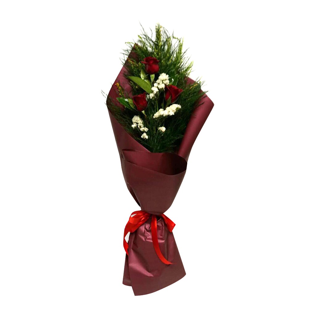 Red Rose Arm Bouquet (3 Roses) | Shopee Philippines