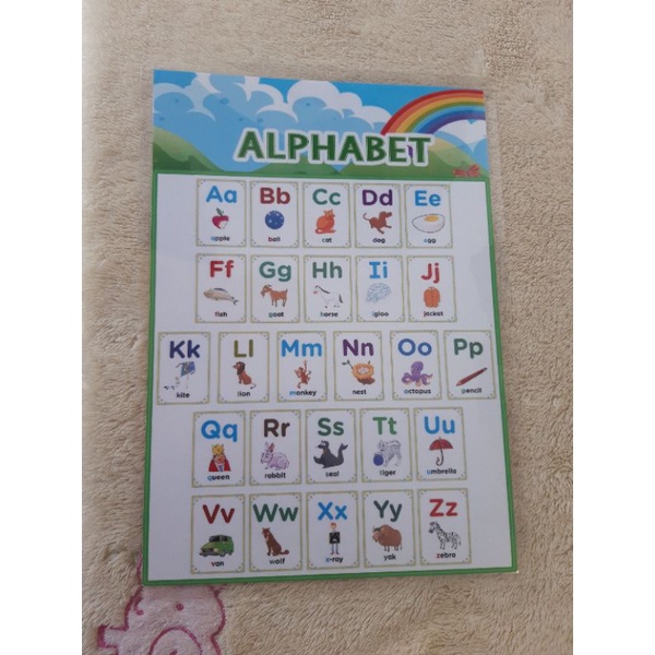 A4 Laminated Educational Wall Chart For Kids 