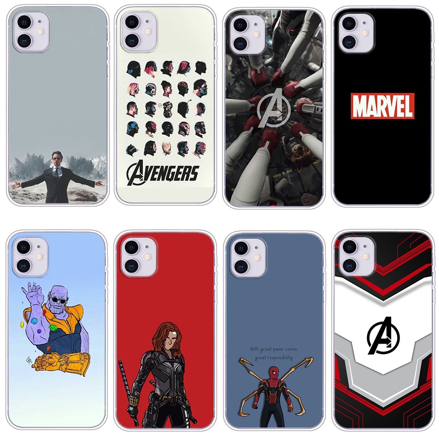 Soft Case Marval Avengers Silicone Transparent Shockproof Cute Cartoon ...