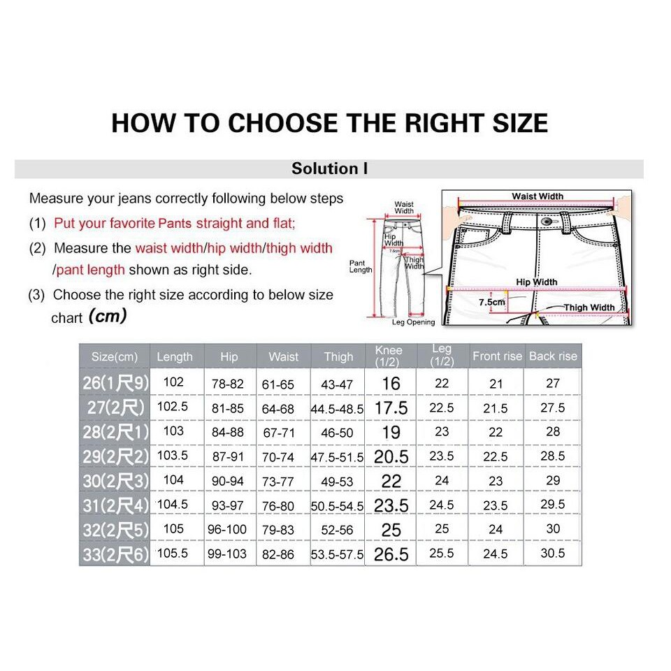 waist width to pant size