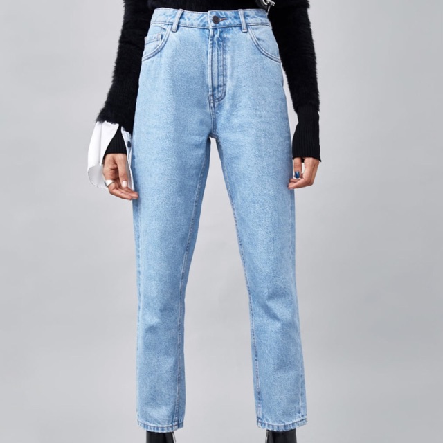 light blue mom jeans zara