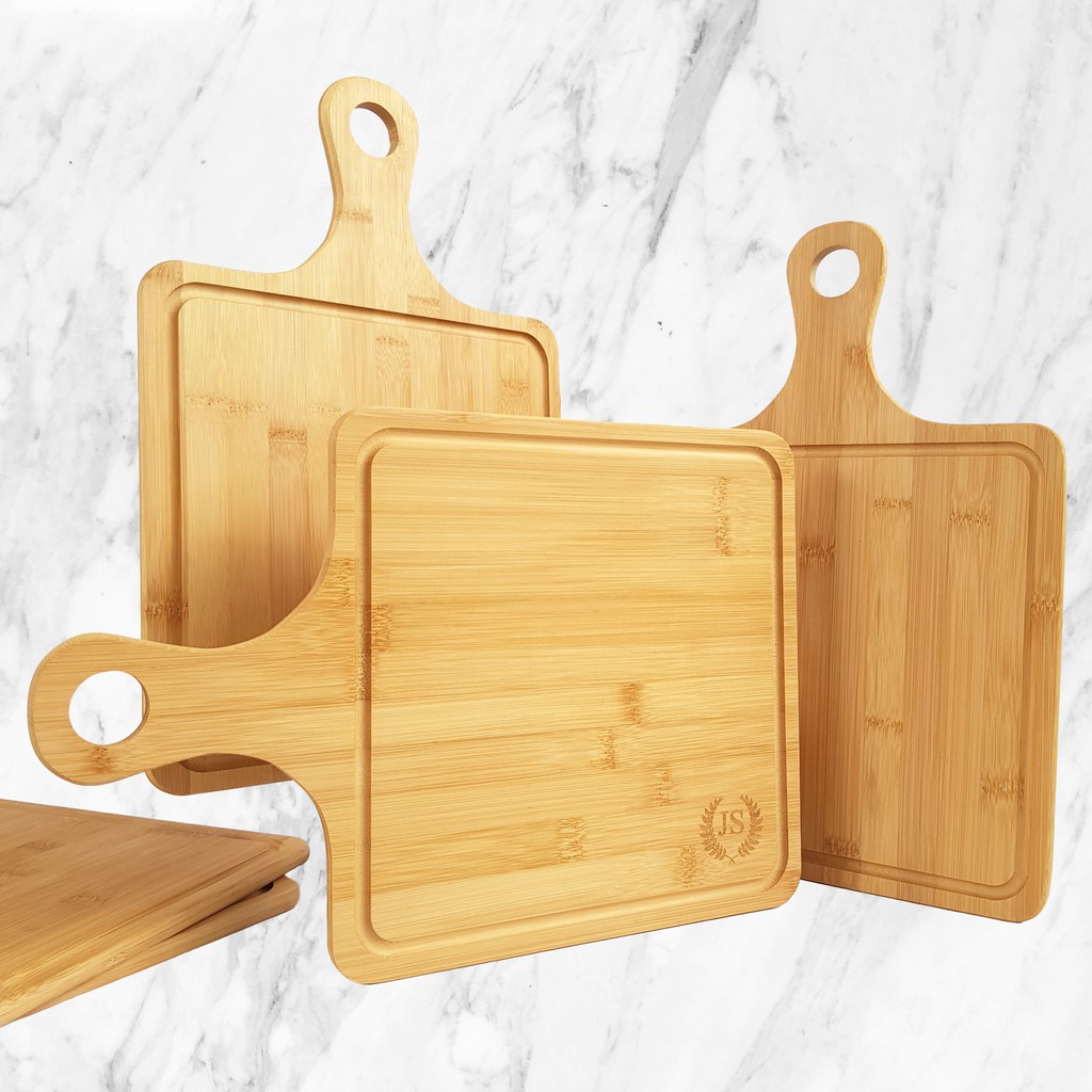 Personalized Bamboo Chopping Board With Handle Serving Cutting Juice ...