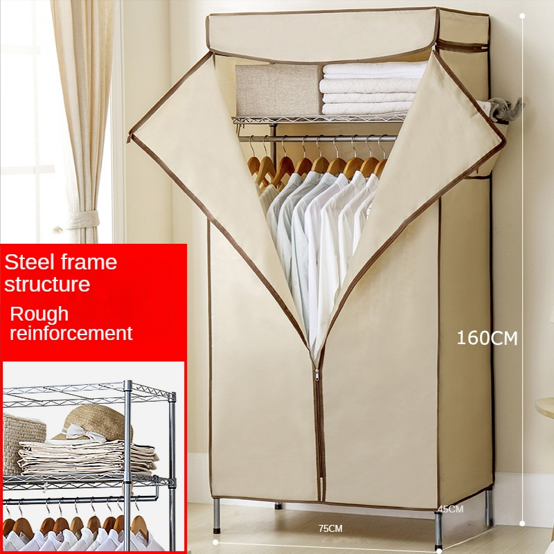 Wardrobe Closet Wardrobe Clothes Storage Fashion Fabric Wardrobe Zipper Storage Shopee