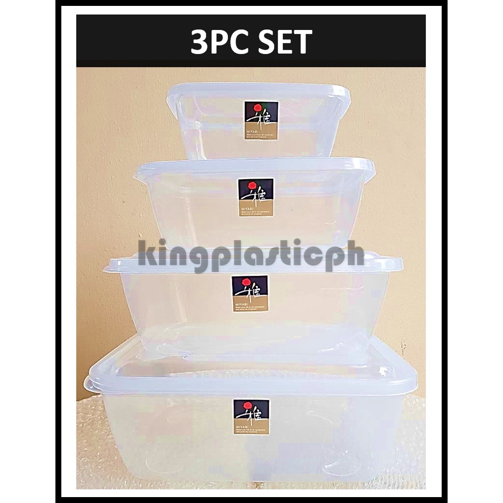 Miyabi 3pc Set Plastic Tupperware Food Container Food Keeper Food