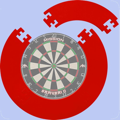 Designa jigsaw lightweight dartboard surround red 