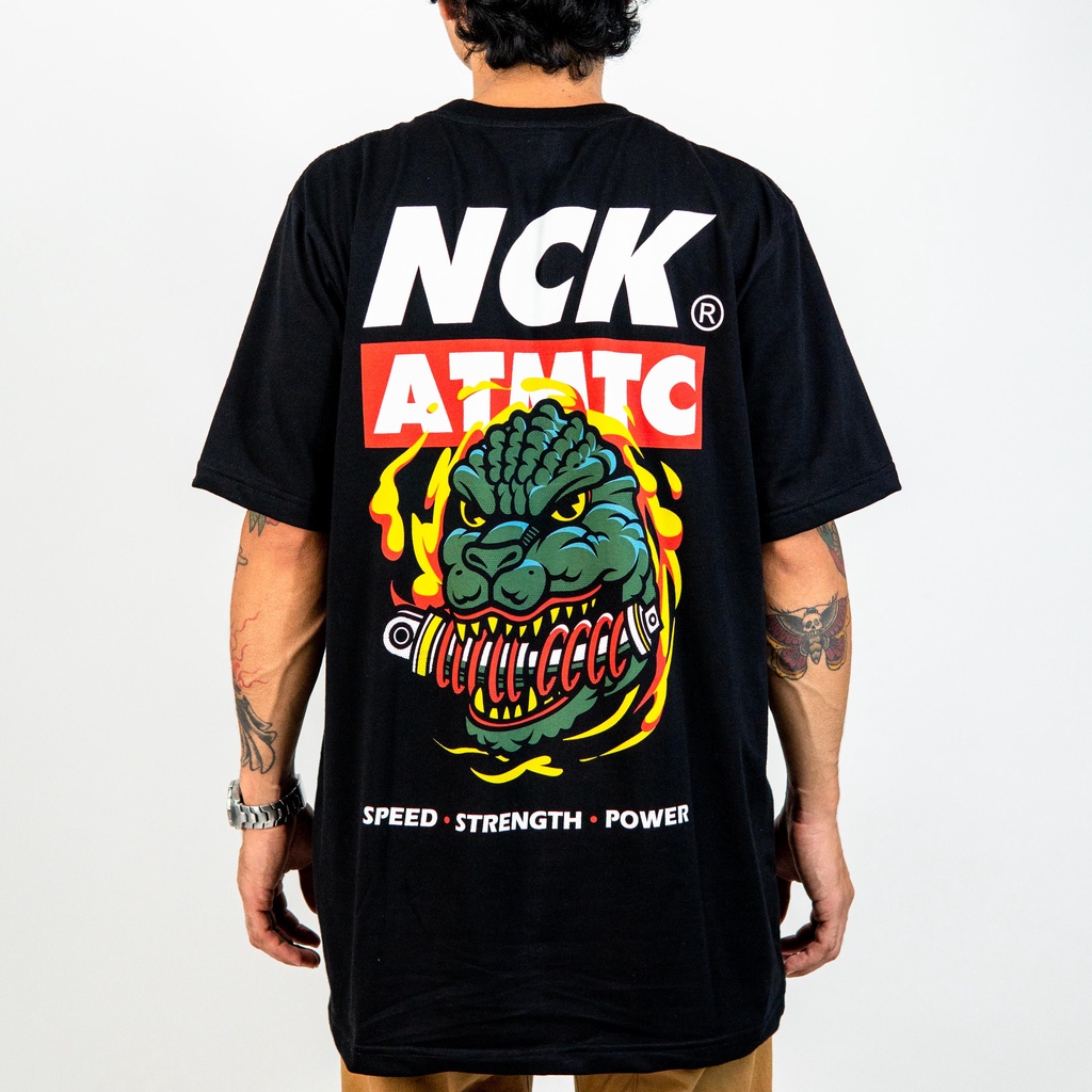 ₪Nick Automatic ”Godzilla Shock” Black T-shirt for men
