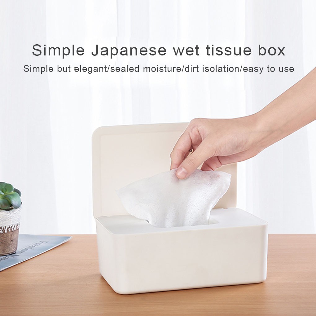 Diaper Wipe Holders Seal Design Prevent Moisture Loss Wipe Container Case 1 PC White Moist Toilet Tissue Dispenser Box Wipes Dispenser 