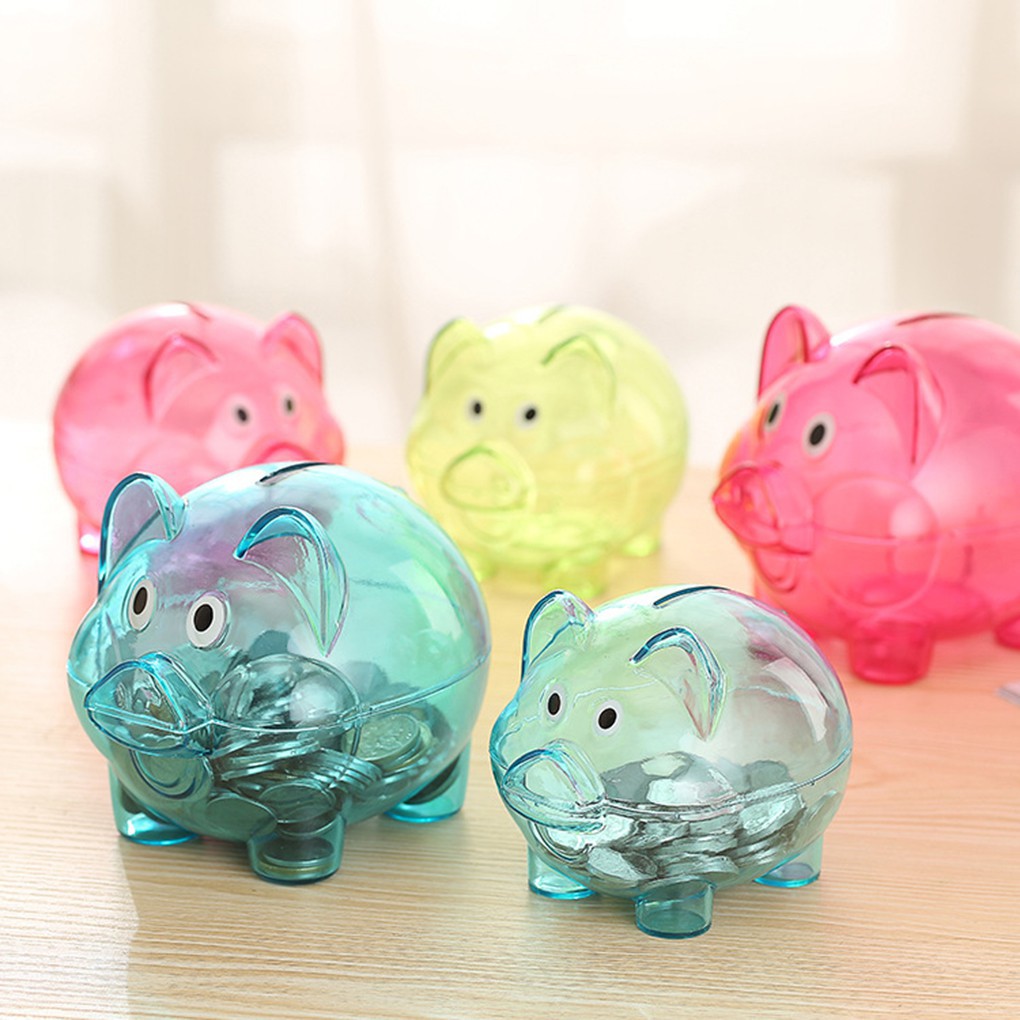 Transparent Plastic Money Saving Box Case CoKind Piggy Bank