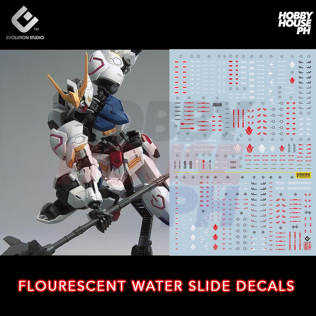 Gundam EVO Studio Gundam Barbatos MG Fluorescent WS Decals Shopee