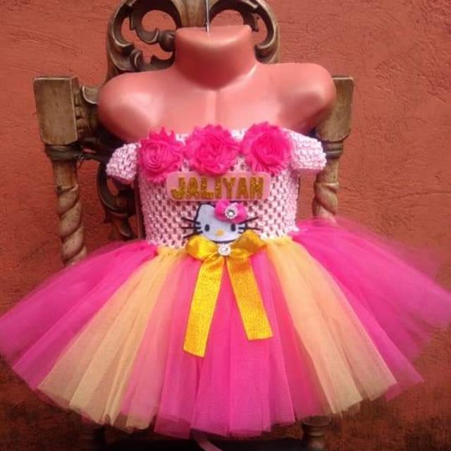 pink and gold tutu dress