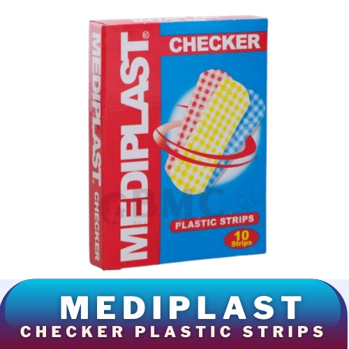 Mediplast Plastic Strips Band Aid Bantam Transparent Cartoons Checkered Standard