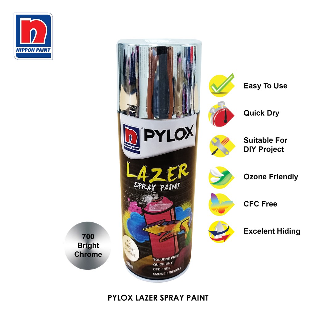 Pylox Lazer Spray Paint Bright Chrome No.700 Nippon Shopee Philippines