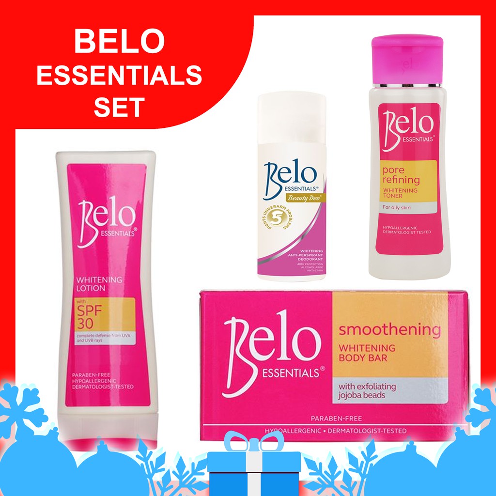 Belo Essentials Set Deo, Soap, Lotion, Toner Shopee Philippines