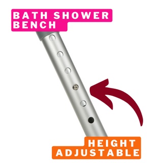 Bath Shower Bench - (WITHOUT BACKREST) Height Adjustable Elderly Bath Shower Chair Bench Stool Seat #2