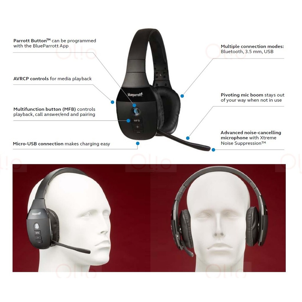 mfb button on blue parrot headset