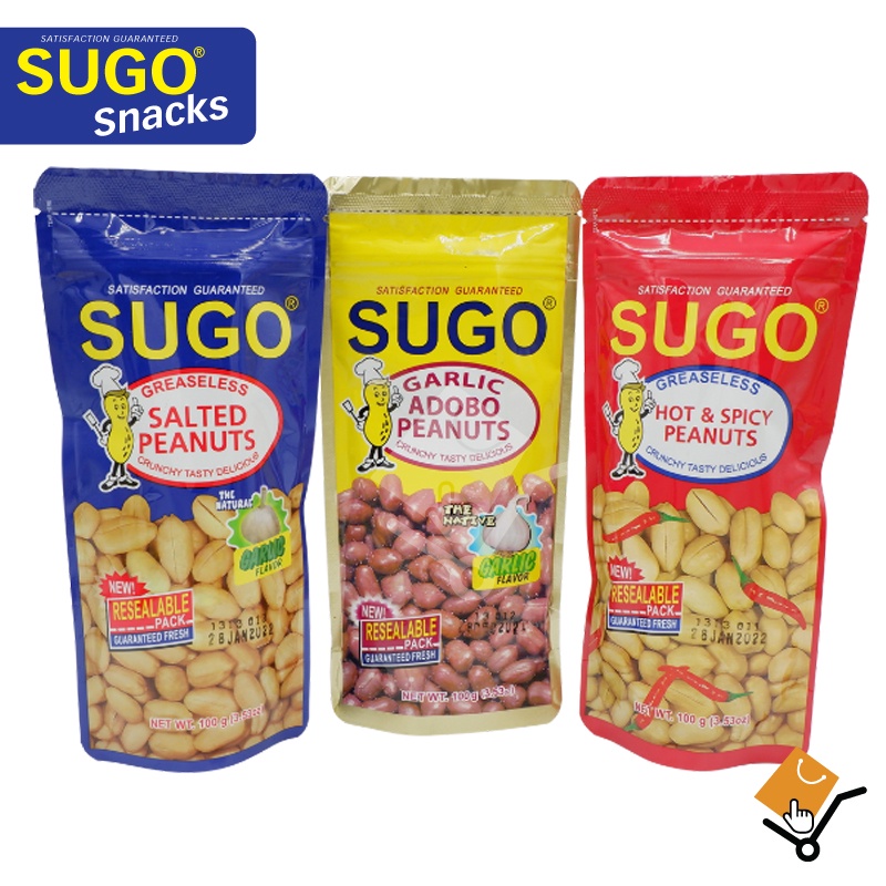 Sugo Greaseless Salted Peanuts Resealable Pack 100g 1 pc. Shopee