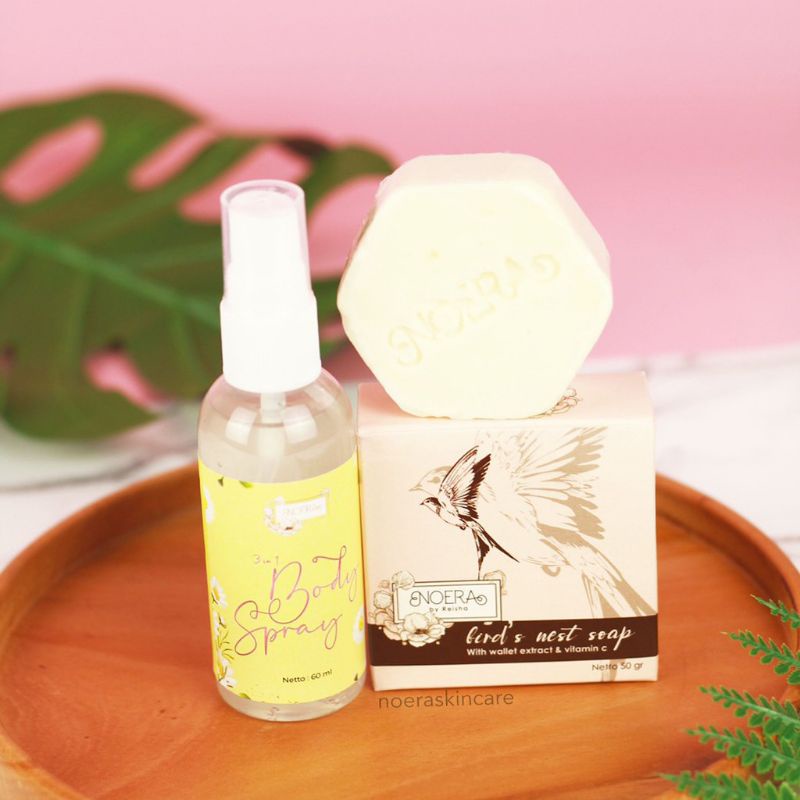 Noera Body Fragrant Package Body Spray +Ird Nest Soap Bpom