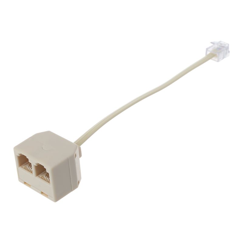 C* 2 Way Telephone Splitter Specially Designed Two RJ11 6P4C Adapter