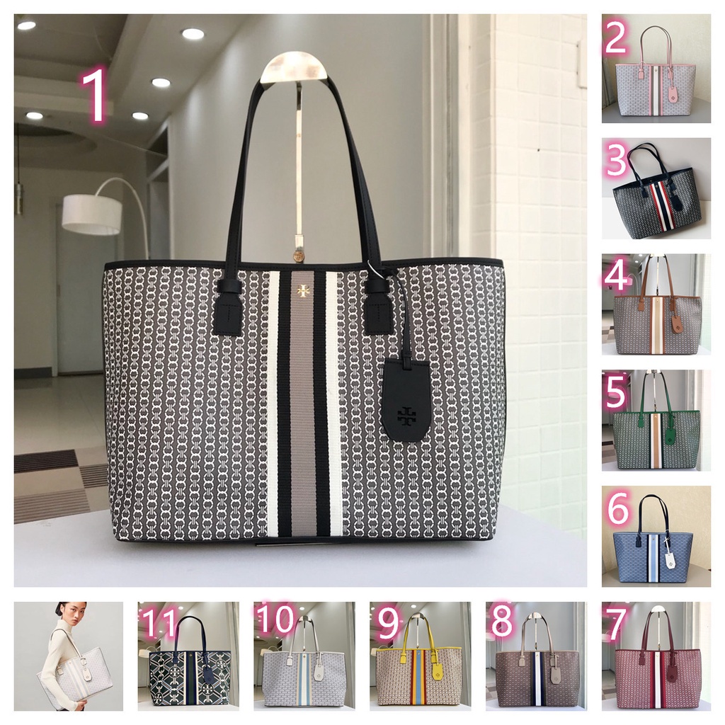 High Quality】 ♩TB fashion hot sale TORY BURCH 8 word jacquard shopping bag!  Tote bag/handbag/sho | Shopee Philippines