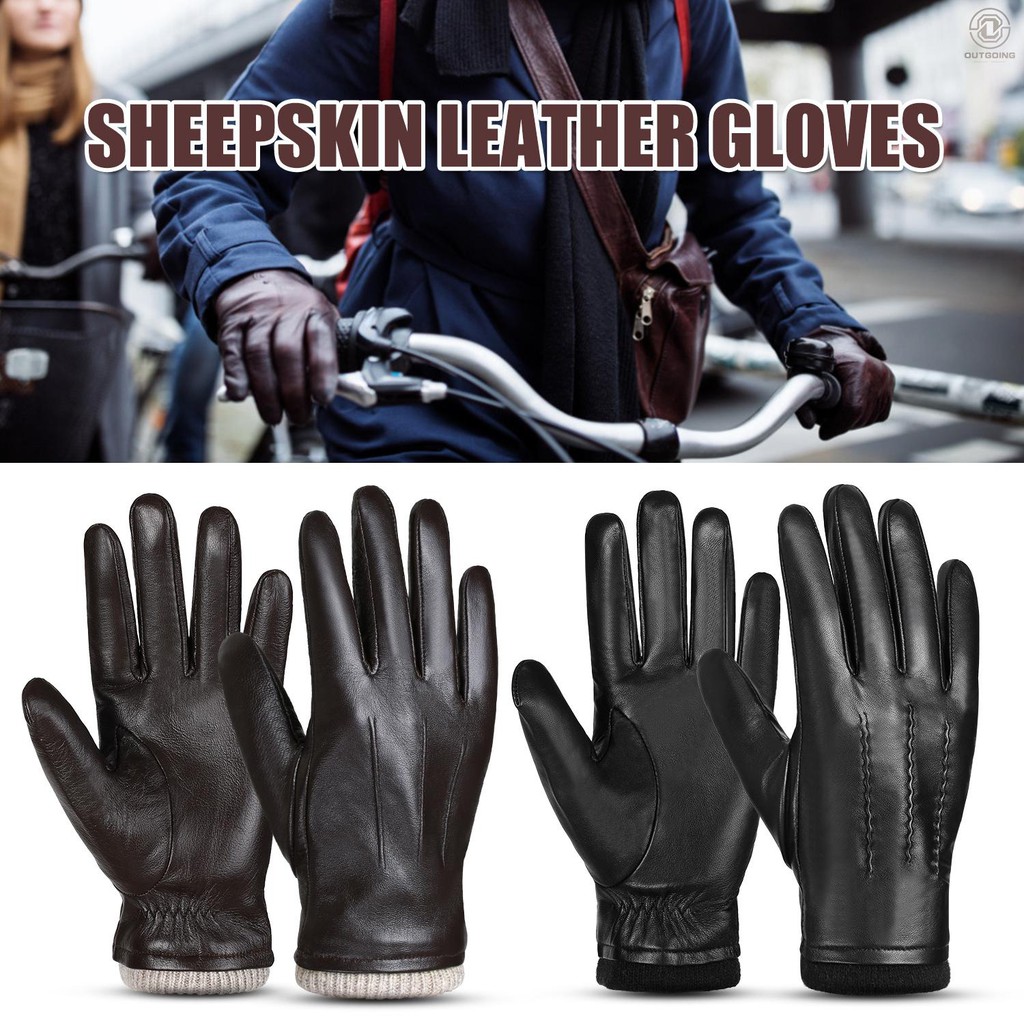 mens sheepskin lined leather gloves