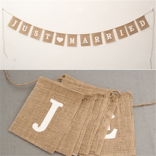 2.9M Vintage Hessian Burlap Banner Flags Bunting For Wedding Party Decor  k& *c 