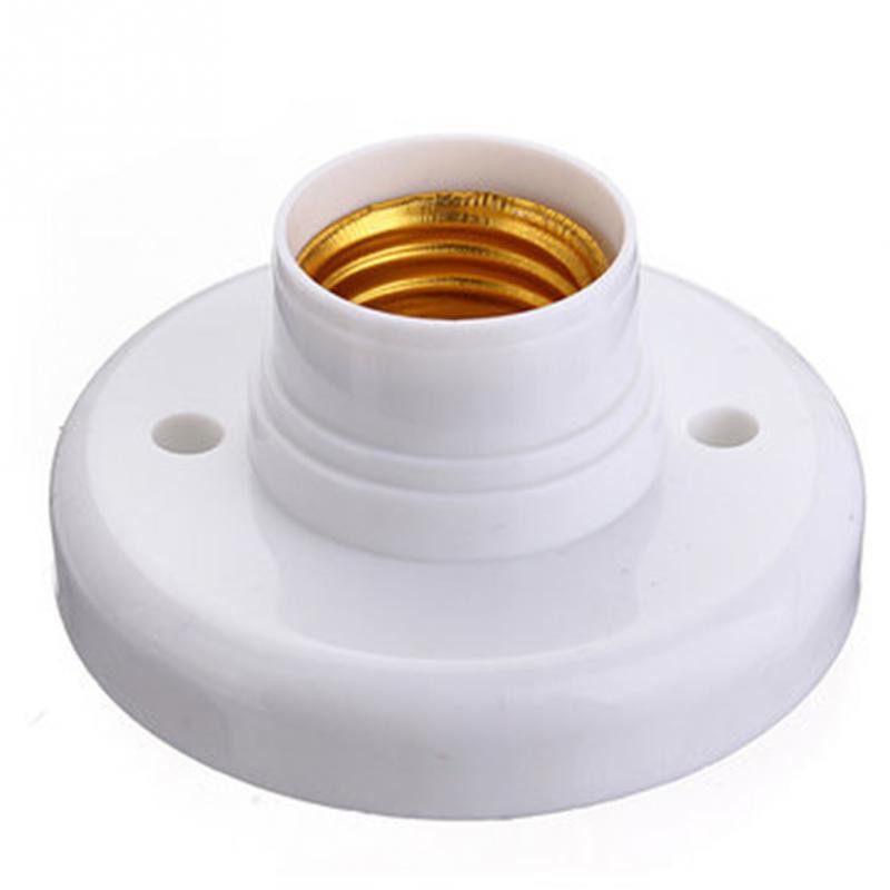 E27 lamp holder Round Lamp Bulb Socket Bases White lamp holder For LED ...