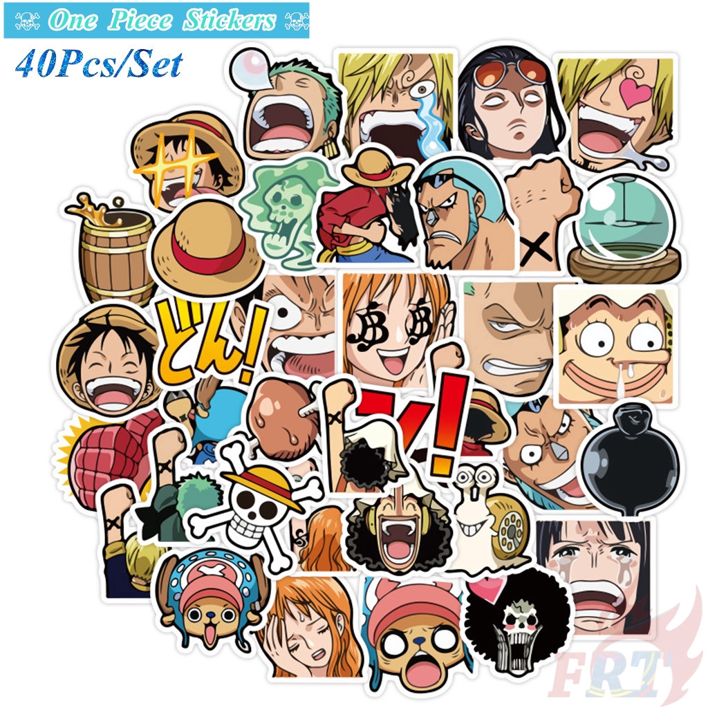 One Piece Anime Stickers 40pcs Set Diy Decals Stickers For Diary Laptop Scrapbooks Skateboard Shopee Philippines