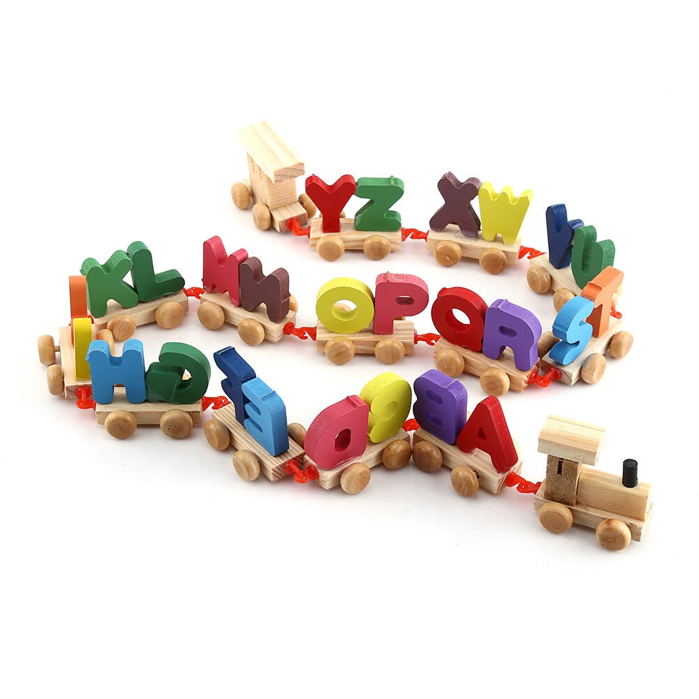 wooden alphabet train set