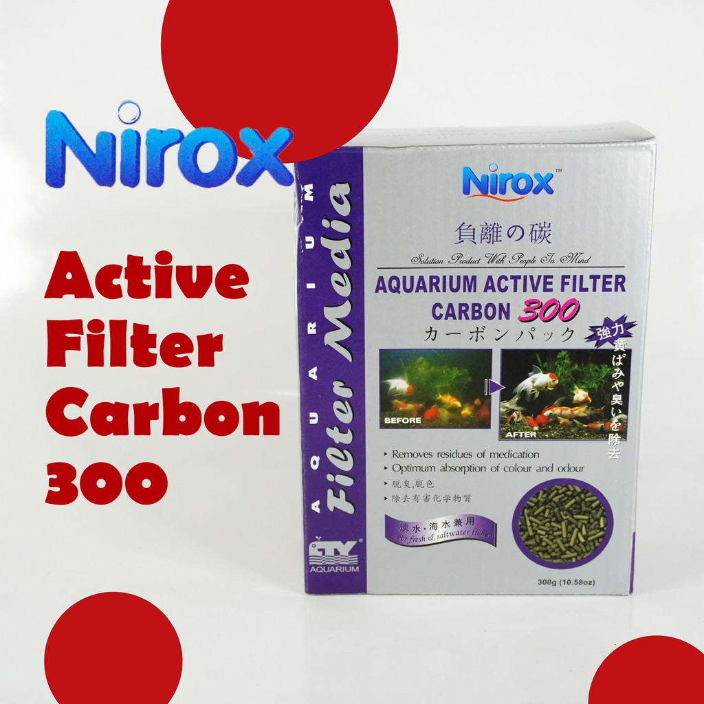 Nirox Activated Carbon 300g Aquarium Filtration Filter Media Shopee