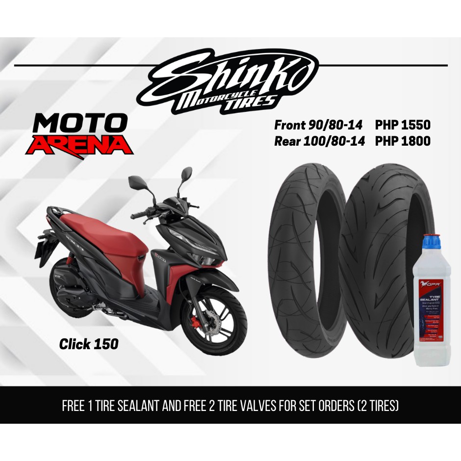 Shinko Tire Sizes For Honda Click 150 Shopee Philippines