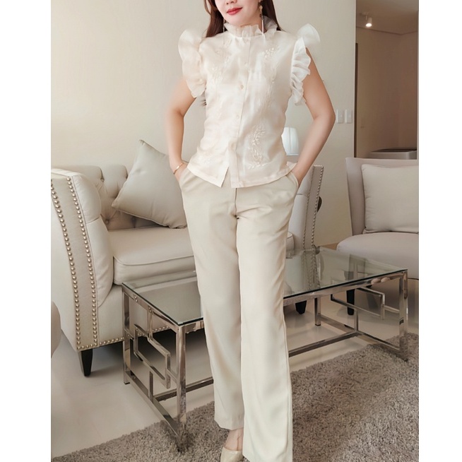 MODERN FILIPINIANA LADIES TOP BARONG FOR WOMEN | Shopee Philippines