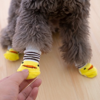 4Pcs Cute Pet Dog Socks Print Anti-Slip Cats Puppy Shoes Socks Cotton Soft Indoor Wear Pet Socks #2