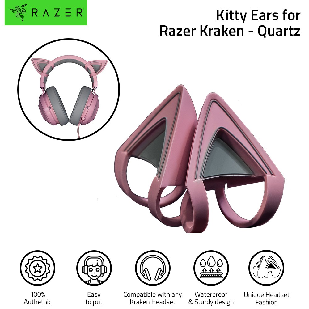 RAZER Kitty Cat Ears Attachable Accessory For Kraken Gaming Headphone