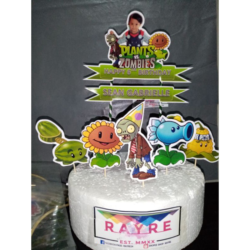 PLANTS VS ZOMBIE PERSONALIZED CAKE TOPPER | Shopee Philippines
