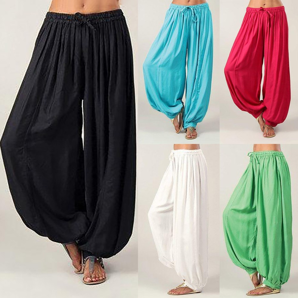 Women Plus Size Solid Color Casual Loose Harem Pants Yoga Pants Women  Trousers | Shopee Philippines