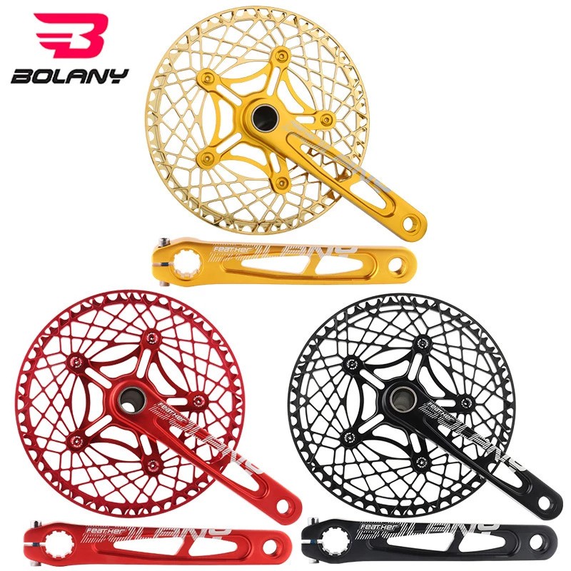Bolany Bike Crankset Folding Bike Crank Hollow Integrated Crank 130bcd