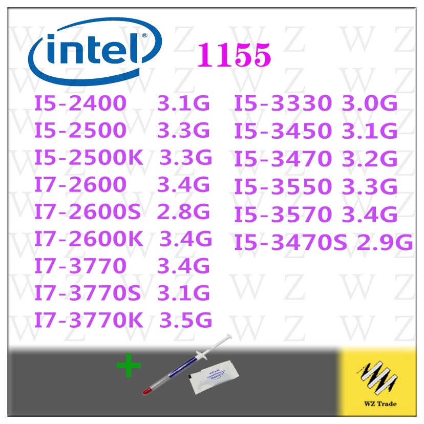 Intel I5 2400 2500 2500k I5 3470 3450 3570 1230 V2 I7 2600 3770 3770k S 1155 Desktop Cpu H61 5 H77 Z77 Shopee Philippines