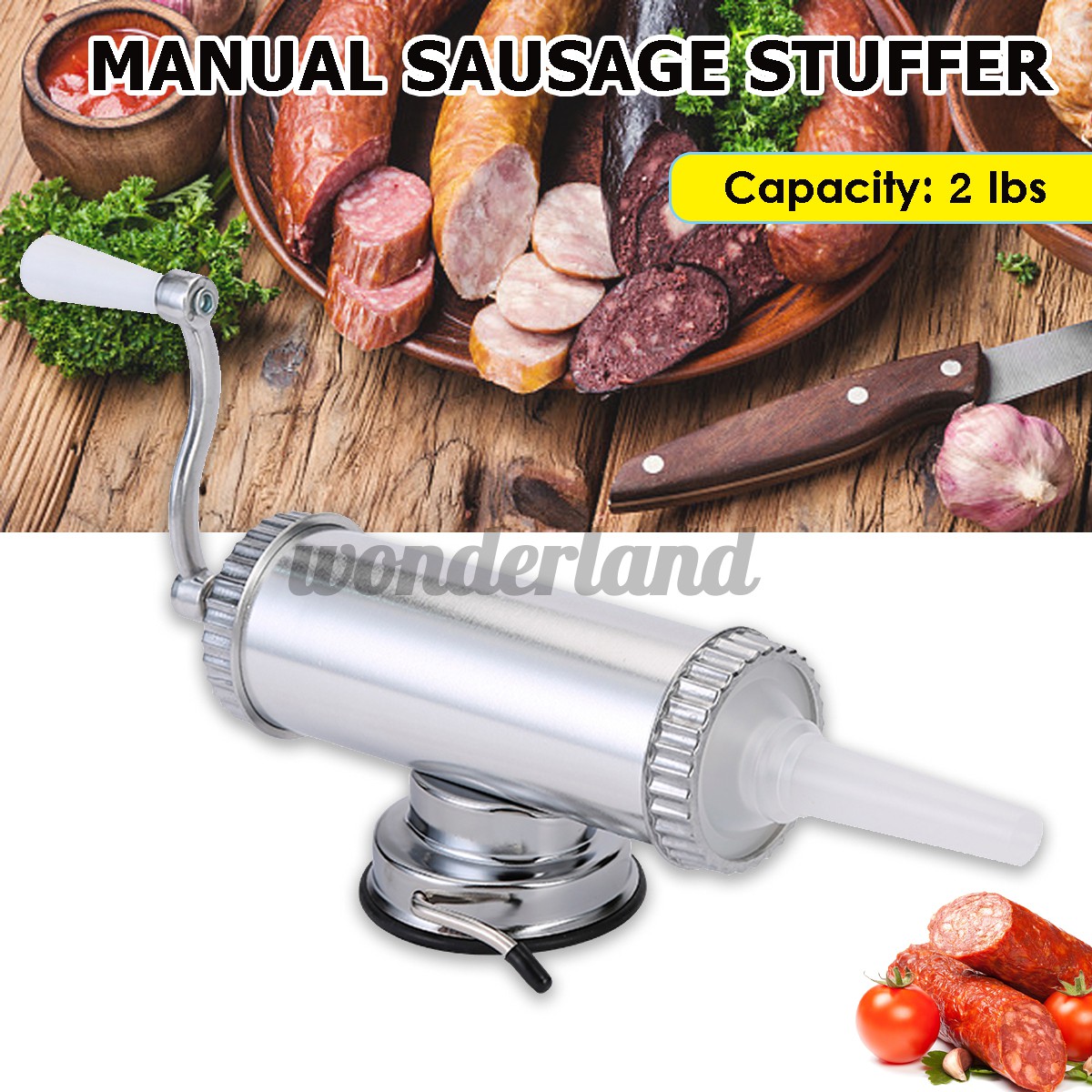 2lbs Manual Sausage Stuffer Maker Meat Filler Machine Suction Base