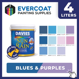 Davies Paints Sun & Rain 4-Liters (Blues & Purples)