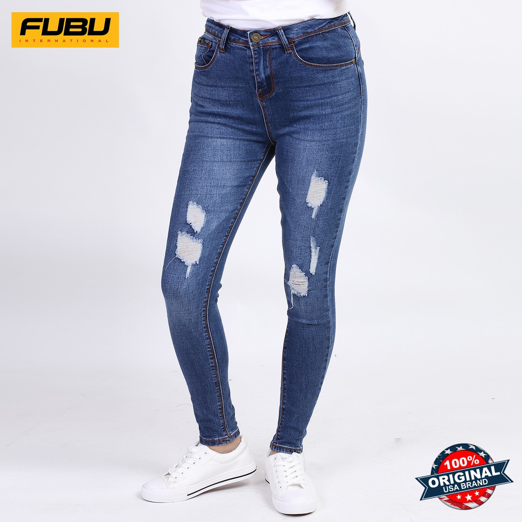 Fubu Queens Denim Highwaist Long Pants Slimfit Ladies QGB28-0091 ...