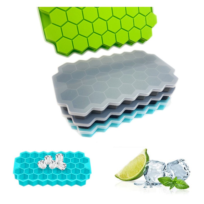 Ice Tray Ice Cube Molded Silicone with Lid Ice Tray Ice Maker