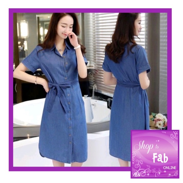 denim polo dress