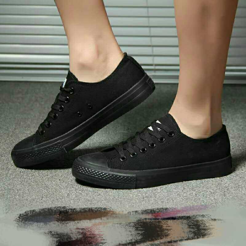 converse all black low cut