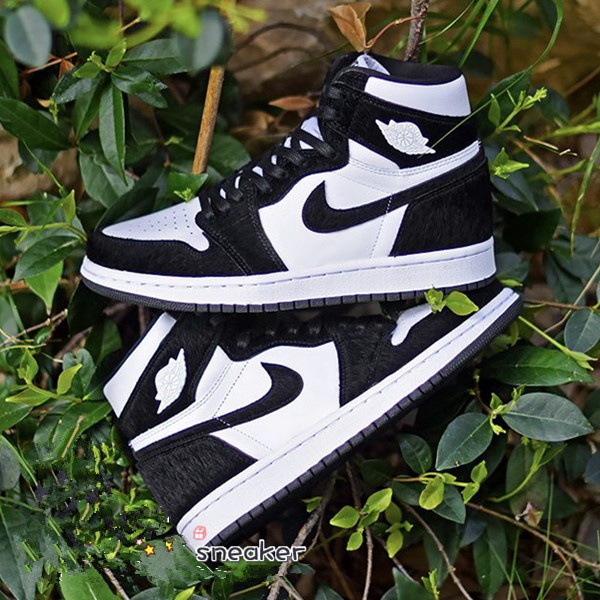 black and white velvet jordan 1