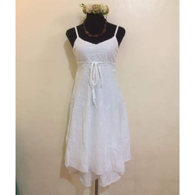 long white cotton dress