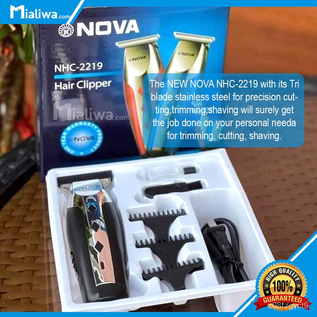 Nova Hair Clipper Razor NHC-2219 Rechargeable Electronic Cordless Hair  Trimmer Set With AC Cord, Com | Shopee Philippines